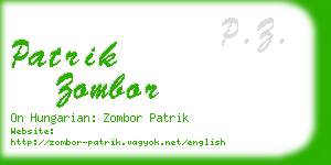 patrik zombor business card